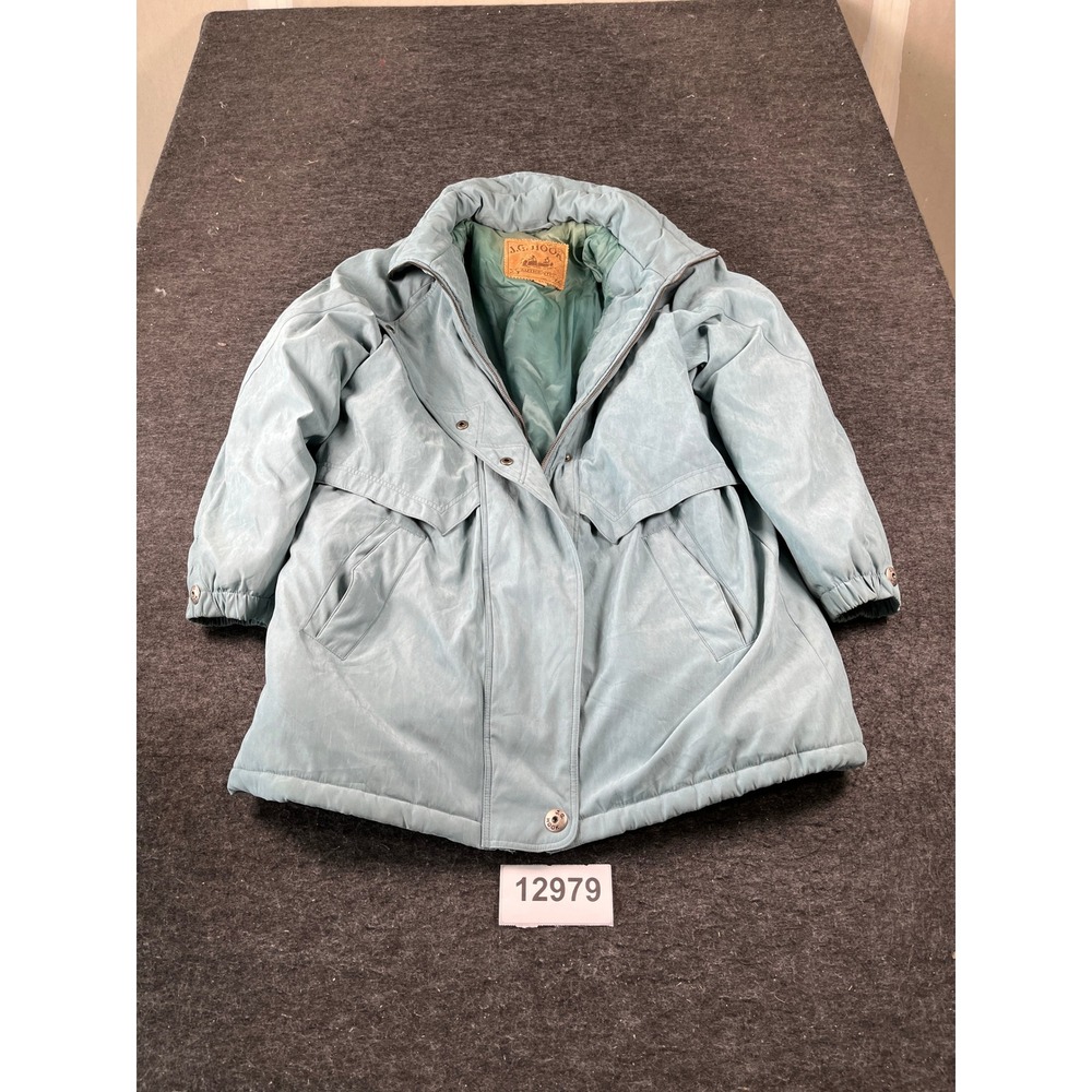 J.G. Hook Puffer Jacket Womens Large Blue Mock Neck Authentic Full Zip Winter